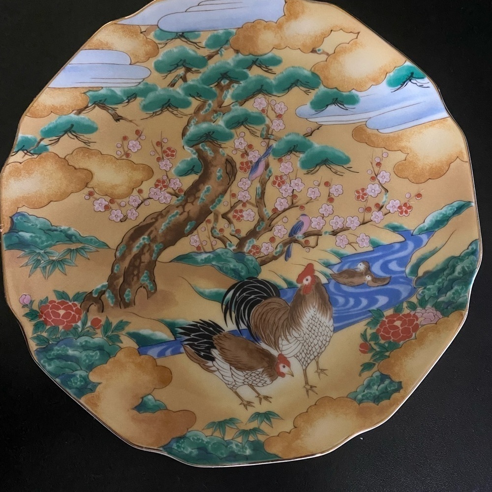 Vintage Jade Tree Takahashi San Francisco Pastoral Scene 71/2”Hand Painted Plate - Picture 3 of 14